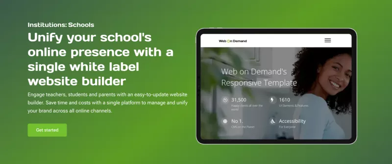 Unify your school's online presence with Web on Demand's white label website builder