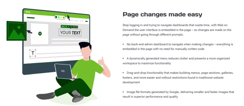 Page changes made easy with Web on Demand