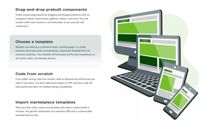 Choose a template by Web on Demand